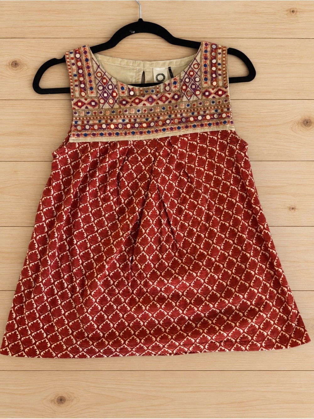 Akemi + Kin Anthropologie Embroidered Mirror Cotton Tank Top S